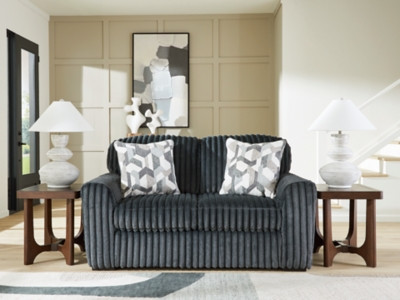 Ashley Midnight-Madness Gunmetal Loveseat