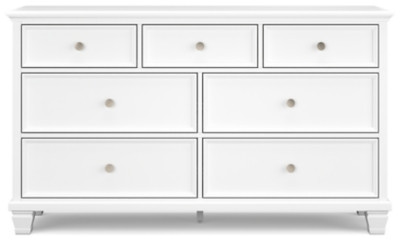 Ashley Fortman White California King Panel Storage Bed and Dresser