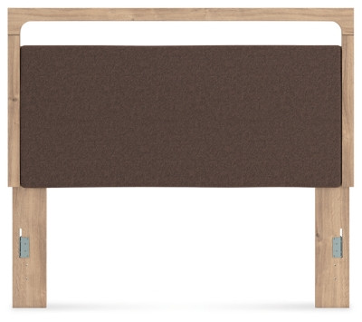 Ashley Hollymount Tan Brown Queen Upholstered Panel Headboard