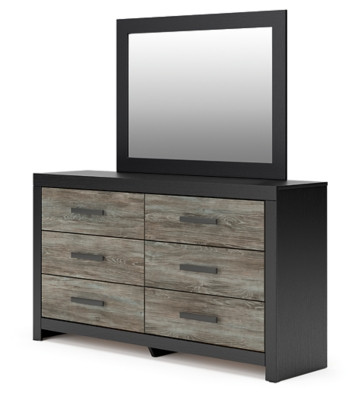 Ashley Jonnifer Black Gray Dresser and Mirror