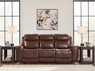 Ashley Momentum Moves Mahogany Power Reclining Sofa