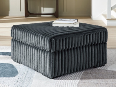 Ashley Midnight-Madness Gunmetal Oversized Accent Ottoman