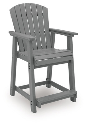 Ashley Ross Cove Dark Gray Outdoor Counter Height Bar Stool (Set of 2)