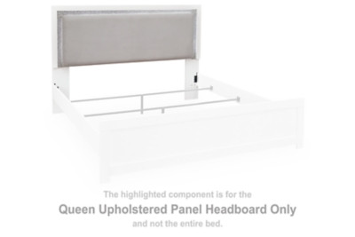 Ashley Raechalla White Gray Queen Upholstered Panel Headboard