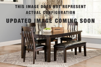 Ashley Haddigan Dark Brown Counter Height Dining Table and 4 Barstools and Bench D596/32/224(4)/09