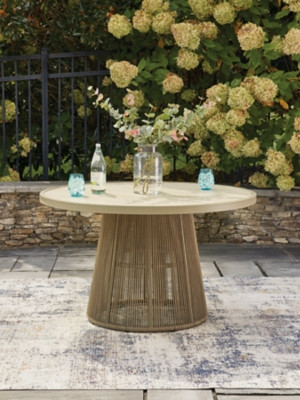 Ashley Ocean Park Beige Outdoor Dining Table