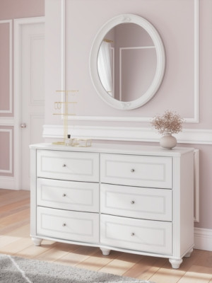 Ashley Maylilly White Dresser and Mirror