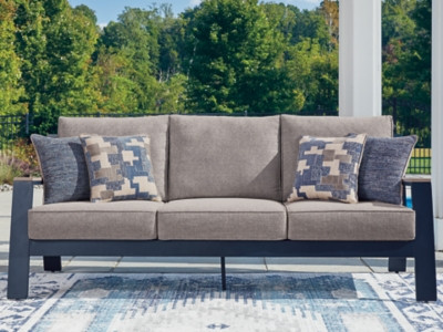 Ashley Mabry Shores Navy Blue Driftwood Outdoor Sofa with Cushion
