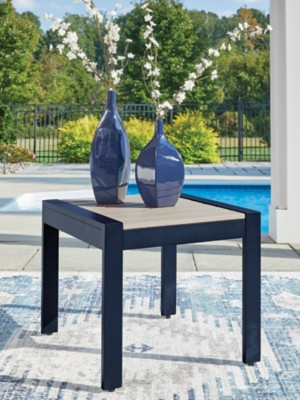 Ashley Mabry Shores Navy Blue Driftwood Outdoor End Table