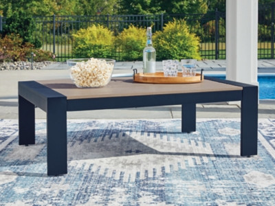 Ashley Mabry Shores Navy Blue Driftwood Outdoor Coffee Table