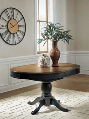 Ashley Loganeer Black Brown Dining Butterfly Extension Table
