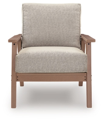 Ashley Cliffs Beach Driftwood 2 Outdoor Lounge Chairs with End Table