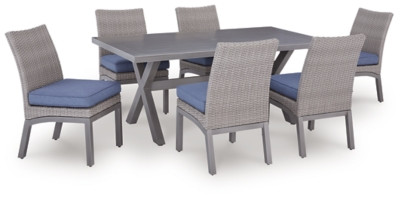 Ashley Dillon Beach Gray Outdoor Dining Table and 6 Chairs P418/625/601(3)