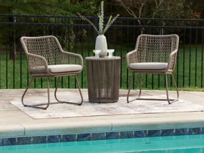 Ashley Monarch Heights Beige Outdoor Table and 2 Chairs (Set of 3)