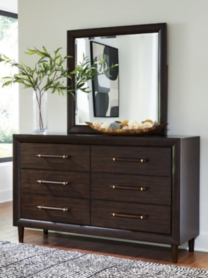 Benchcraft Dantenton Merlot Dresser and Mirror