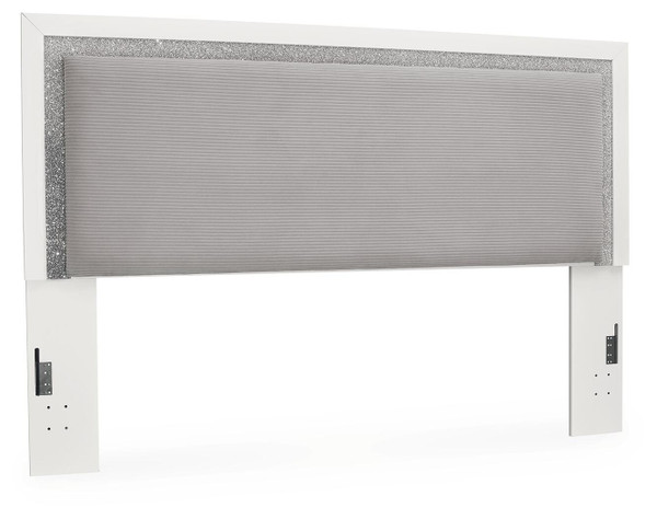 Ashley Raechalla Black Gray King Upholstered Panel Headboard