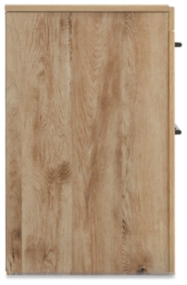 Ashley Hyanna Tan Brown Queen Panel Storage Bed with 2 Under Bed Storage Drawer, Dresser, Mirror, Chest and 2 Nightstands