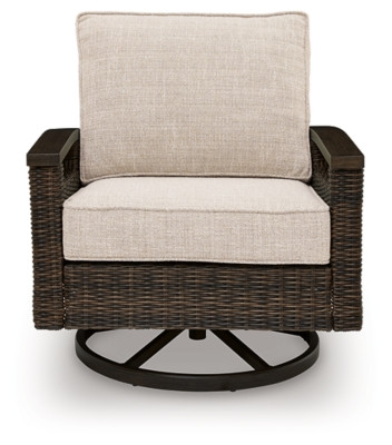 Ashley Drakes Beach Dark Brown Outdoor Sofa with 2 Lounge Chairs