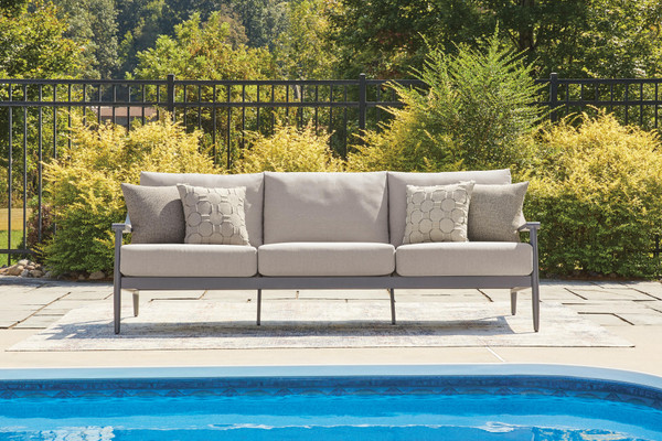 Ashley North Island Gray Outdoor Sofa with Cushion