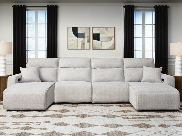 Ashley Modmax II Stone 4-Piece Power Reclining Sectional with Chaise