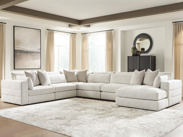 Ashley Stonecroft Manor Snowstone 6-Piece Sectional with Chaise 66004S15