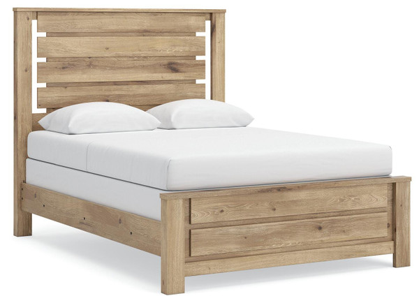 Benchcraft Brozmont Tan Queen Panel Bed