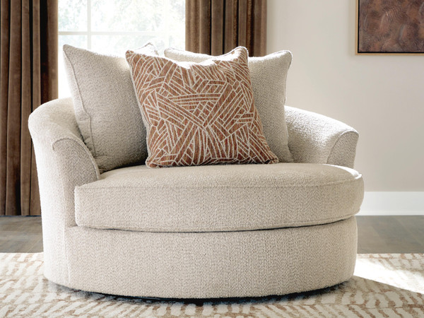 Benchcraft Steelwater Retreat Latte Oversized Swivel Accent Chair