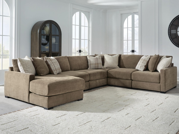 Benchcraft Camellia-Court Coffee 6-Piece Sectional with Chaise