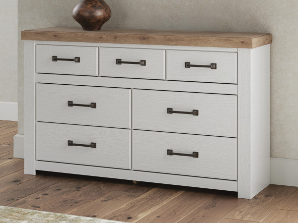 Benchcraft Savonport White Brown Dresser