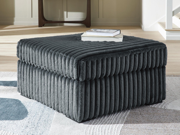 Ashley Midnight-Madness Gunmetal Oversized Accent Ottoman
