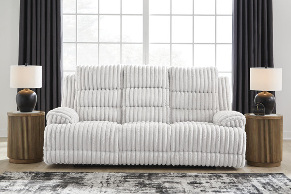 Ashley Technique Alloy Power Reclining Sofa with Drop Down Table
