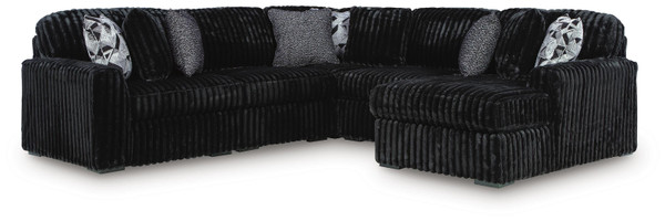 Ashley Midnight-Madness Onyx 5-Piece Sectional with Chaise 98103/17/46(2)/64/77
