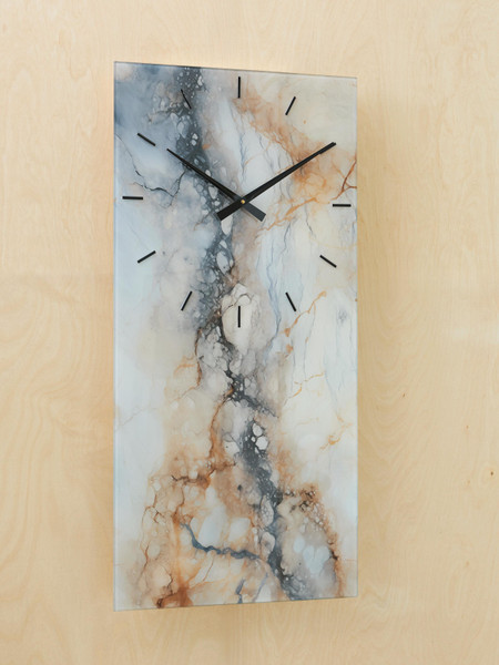 Ashley Teague Brown Gray Ivory Wall Clock