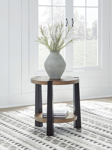 Ashley Ridgester Light Brown Black End Table