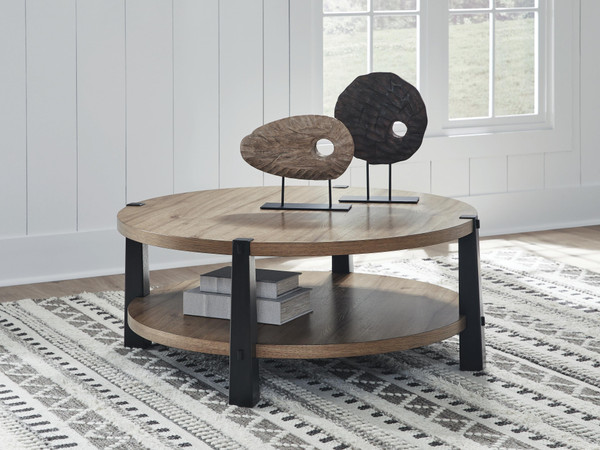 Ashley Ridgester Light Brown Black Coffee Table