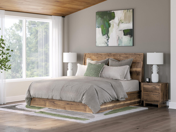 Ashley Zadilyn Brown King Panel Bed