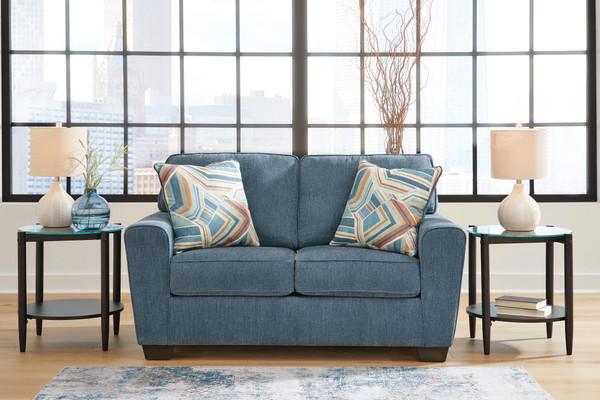 Ashley Cashton Blue Loveseat