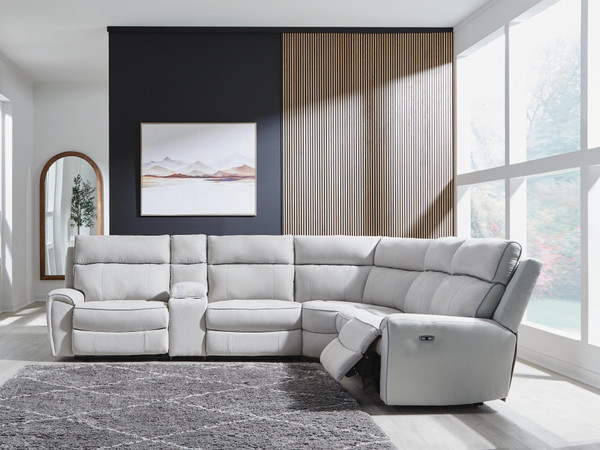 Ashley Grafton Pike Pearl Ash 6-Piece Power Reclining Sectional