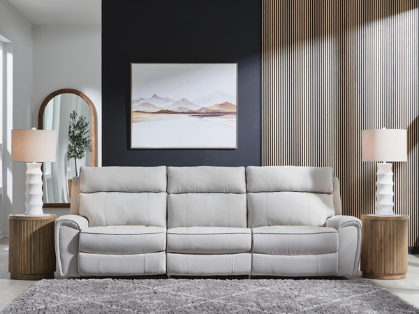 Ashley Grafton Pike Pearl Ash 3-Piece Power Reclining Sectional