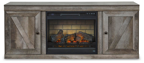 Ashley Wynnlow Gray TV Stand with Electric Fireplace