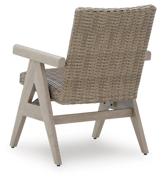 Ashley Carisbo Beige Outdoor Rocking Arm Chair (Set of 2)