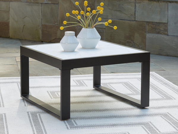 Ashley Beachloft Black Gray Outdoor Coffee Table
