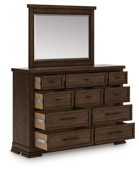 Ashley Taffenbrook Medium Brown Dresser and Mirror