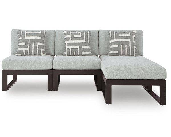 Ashley Beachloft Black Gray 4-Piece Outdoor Sectional