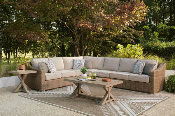 Ashley Revare Beach Beige 4-Piece Outdoor Sectional