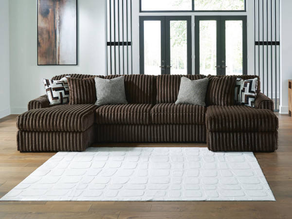 Ashley Midnight-Madness Chocolate 3-Piece Sectional with Chaise