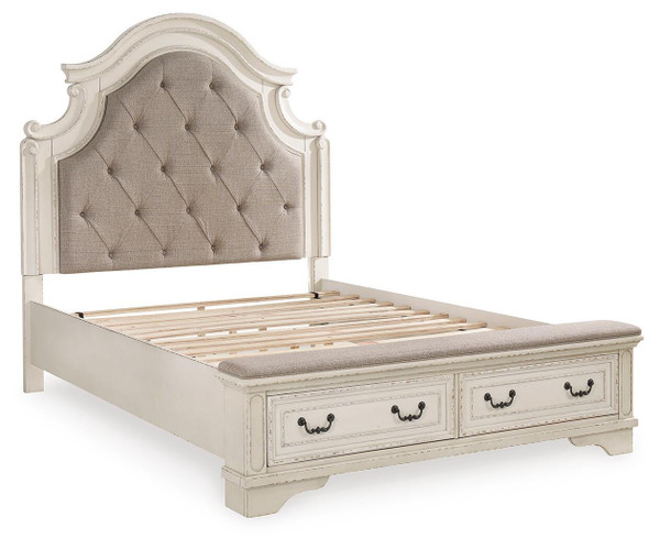 Ashley Realyn Two-tone Queen Upholstered Storage Bed
