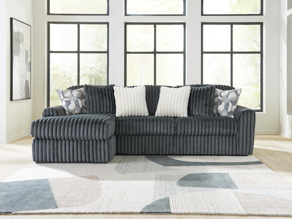 Ashley Midnight-Madness Gunmetal 2-Piece Sectional Sofa Chaise 98105/16/67