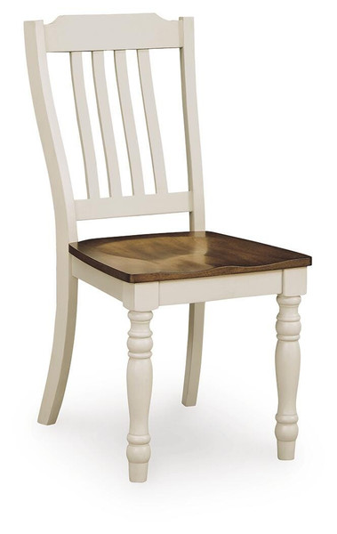 Ashley Mellintine Antique White Brown Dining Chair (Set of 2)