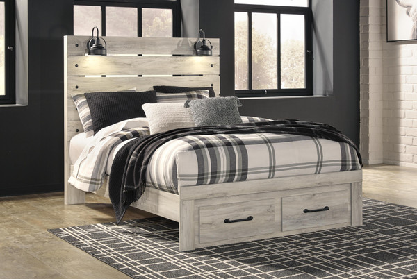 Ashley Cambeck Whitewash Queen Panel Storage Bed